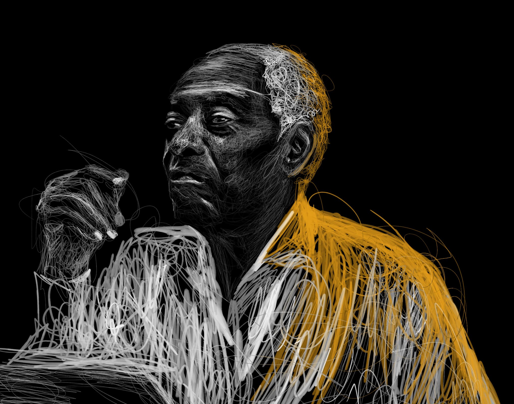Fabien Eboussi Boulaga, illustration par Richard Fakala (Akira Junior) © Groupe Jogoo, avril 2024