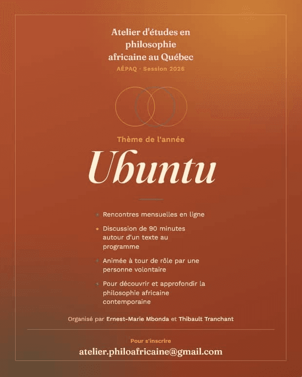 Affiche de l’AÉPAQ, session 2026 : Ubuntu, thème de l’année